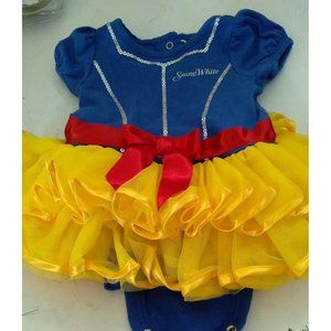 Disney Baby 3M Halloween Snow White Costume Yellow Ruffles With Blue one piece